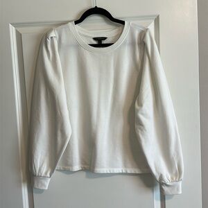 Banana Republic White Puff Sleeve Sweater